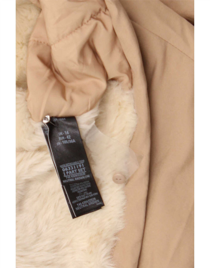 Giacca Parka oversize con cappuccio da donna Marks & Spencer UK 14 Large Beige