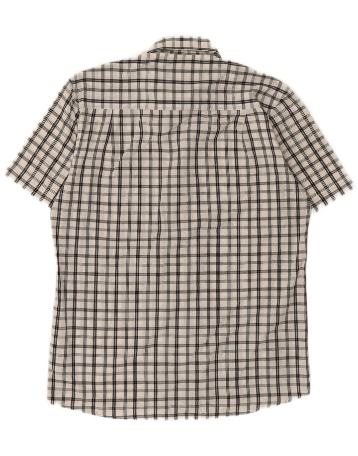 Camicia da uomo a maniche corte Regular Fit Pierre Cardin a quadri bianchi medi