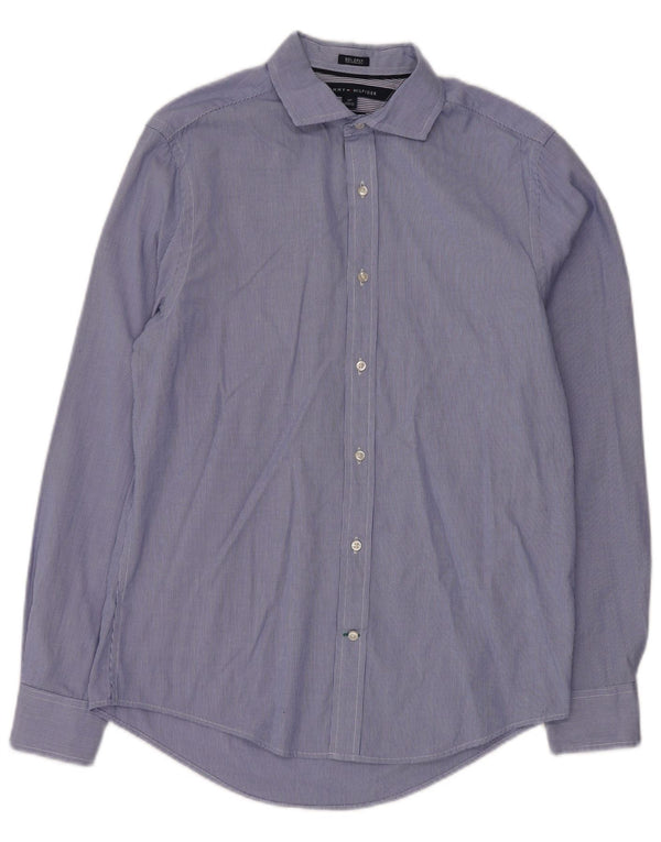 Camicia da uomo su misura Tommy Hilfiger Small Blue pied de poule in cotone classico