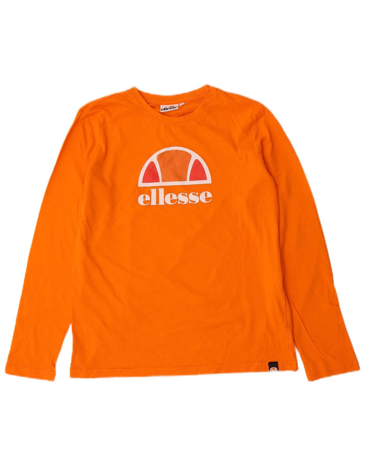 Maglietta grafica da bambino Ellesse a maniche lunghe 13-14 anni in cotone arancione