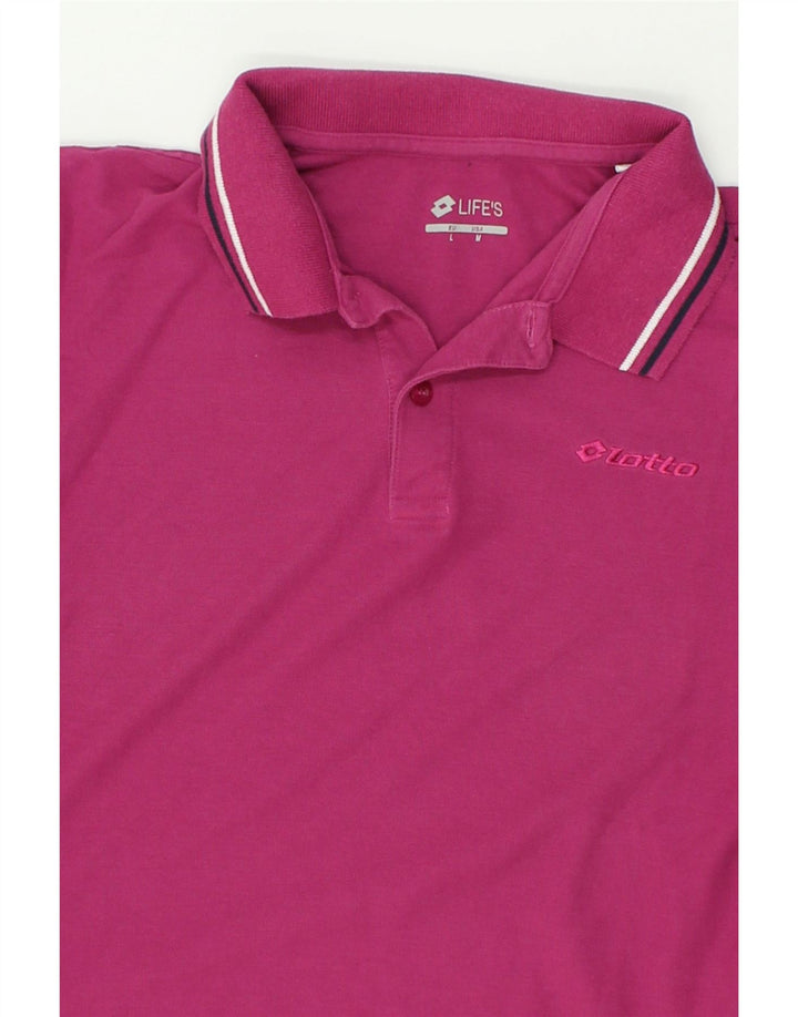 LOTTO Mens Polo Shirt Large Pink Cotton | Vintage Lotto | Thrift | Second-Hand Lotto | Used Clothing | Messina Hembry 