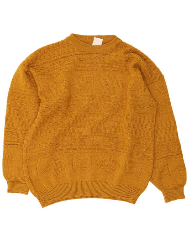 Maglione vintage da uomo con collo dolcevita IT 48/50 Giallo medio