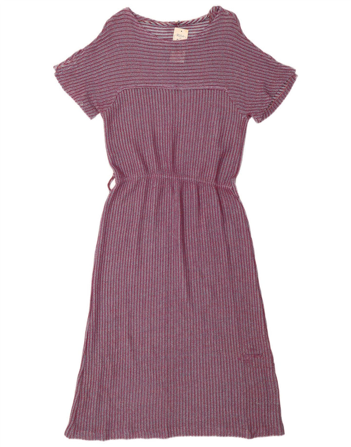 Abito a trapezio vintage da donna IT 46 a righe grandi viola