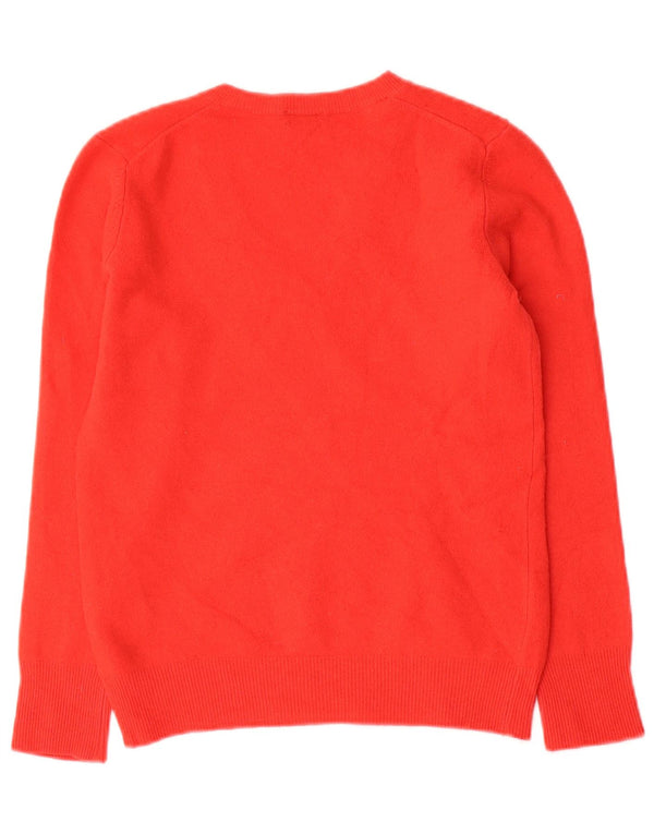 Maglione da donna con scollo a V Benetton UK 12 Lana rossa media