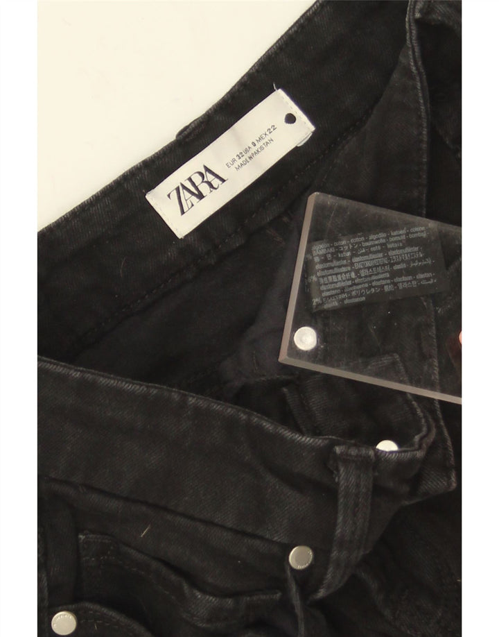 Jeans svasati da donna Zara EU 32 2XS W22 L28 cotone nero
