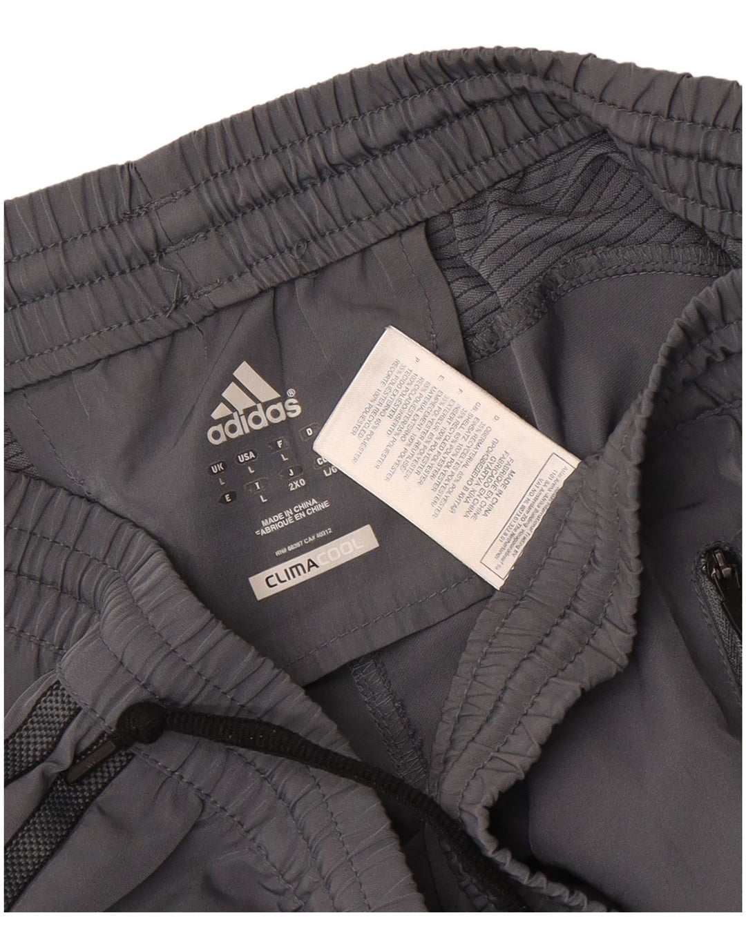 Pantaloncini sportivi Adidas Climacool da uomo di grandi dimensioni in poliestere color block grigio