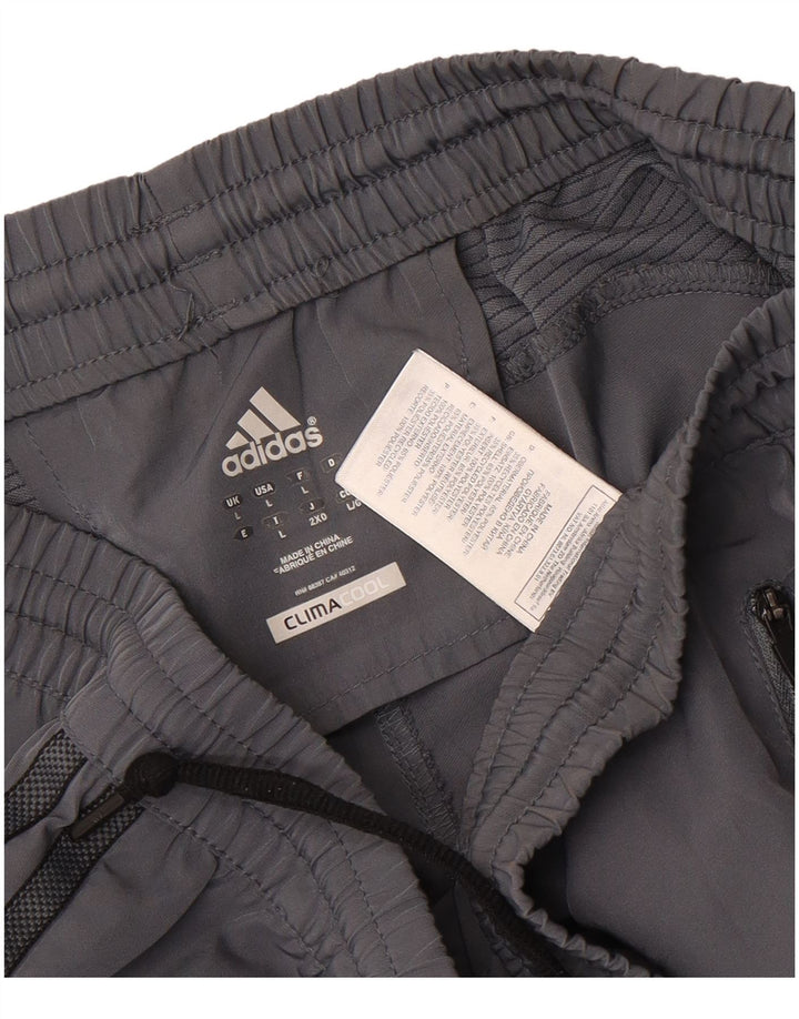 Pantaloncini sportivi Adidas Climacool da uomo di grandi dimensioni in poliestere color block grigio
