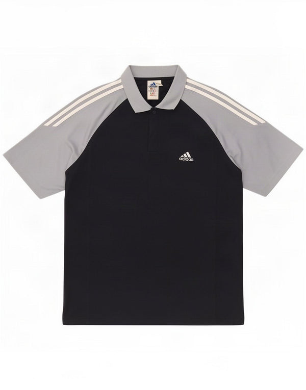 Polo Adidas Climalite da uomo UK 42/44 Large Navy Blue Colourblock