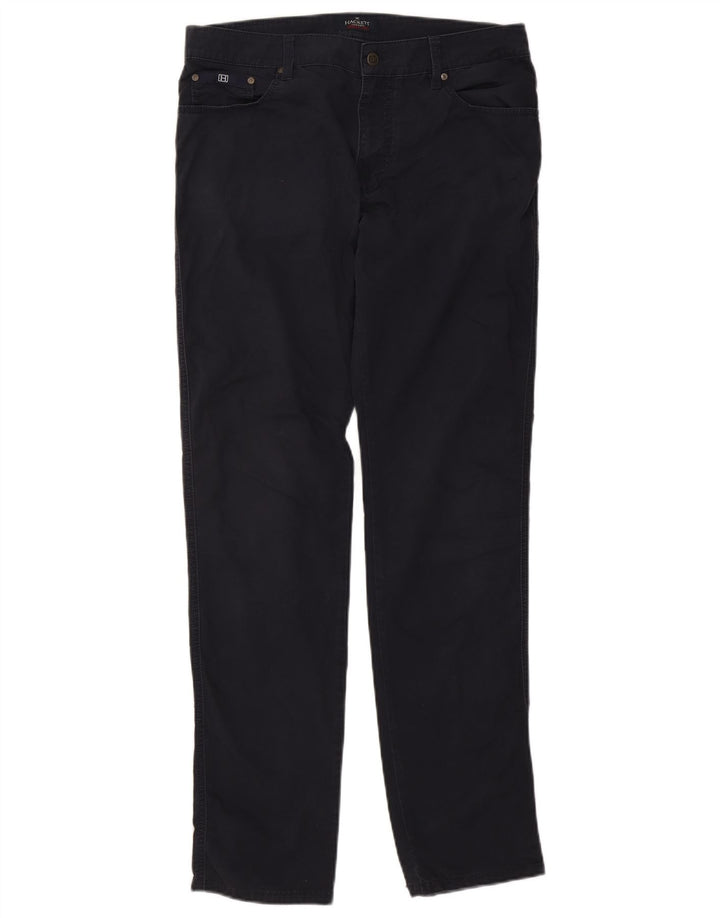 Pantaloni casual dritti da uomo Hackett W34 L34 cotone blu navy