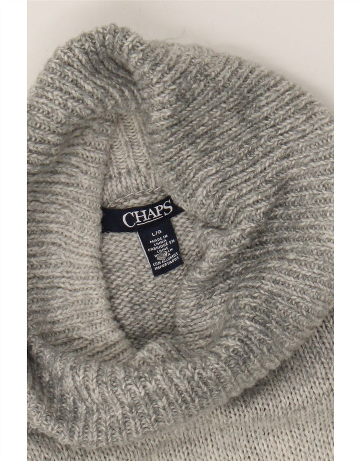 CHAPS Womens Roll Neck Jumper Sweater UK 16 Large Grey Tie Dye Cotton Vintage Chaps and Second-Hand Chaps from Messina Hembry 