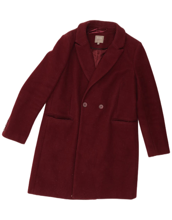 Cappotto doppiopetto da donna Oasis UK 16 Large Bordeaux Poliestere