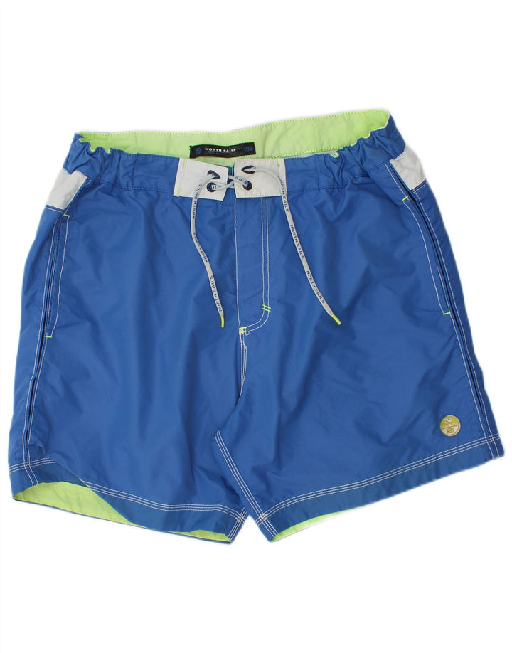 Pantaloncini da bagno grafici da uomo North Sails blu medio in poliammide color block