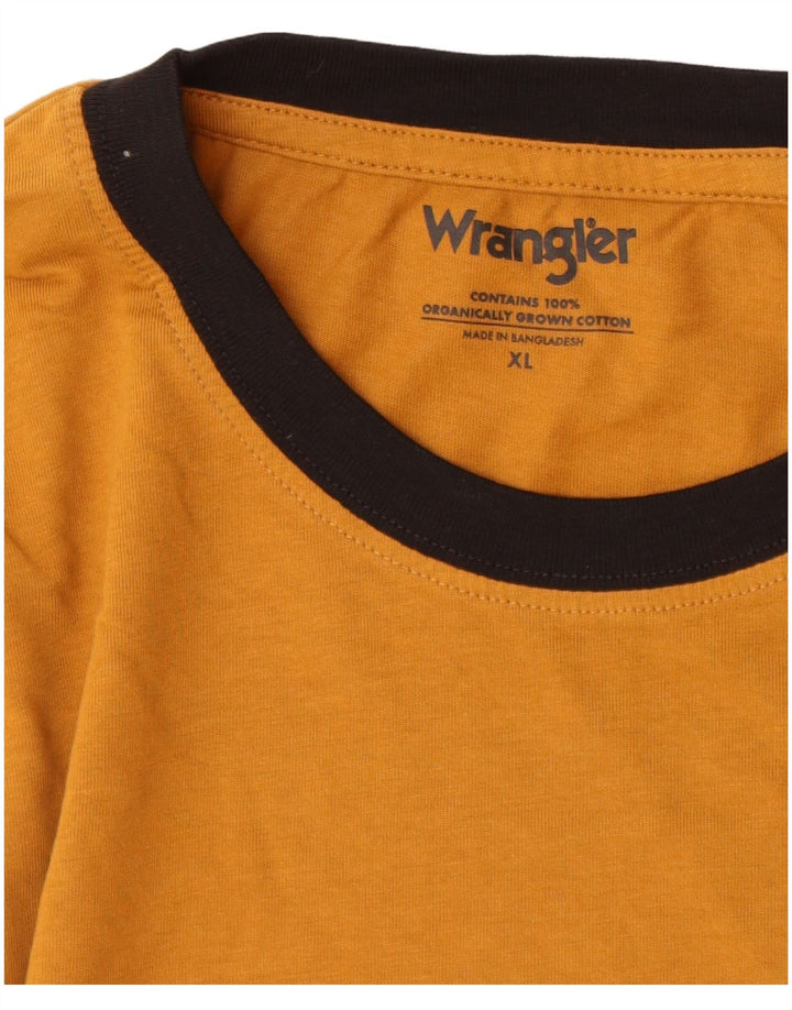 T-shirt da uomo WRANGLER Top XL in cotone marrone