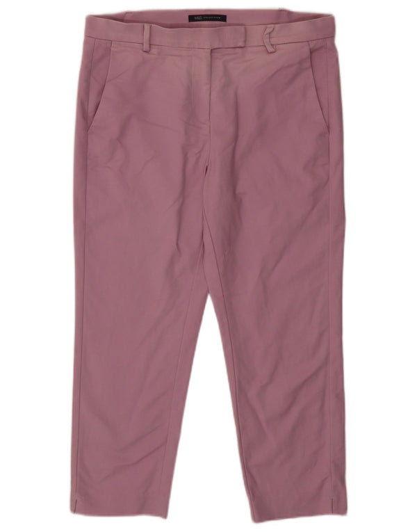 Pantaloni chino corti Marks & Spencer da donna UK 12 medi W32 L23 cotone rosa