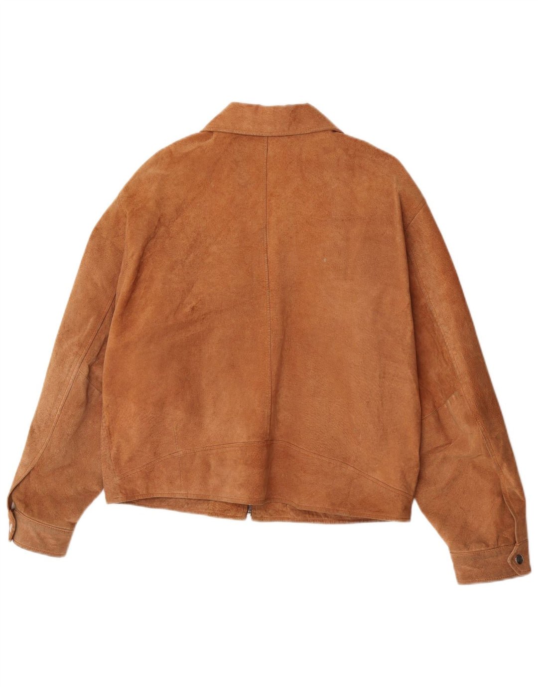 Giubbotto bomber in pelle scamosciata da donna Alan Gordon UK 14 grande pelle beige