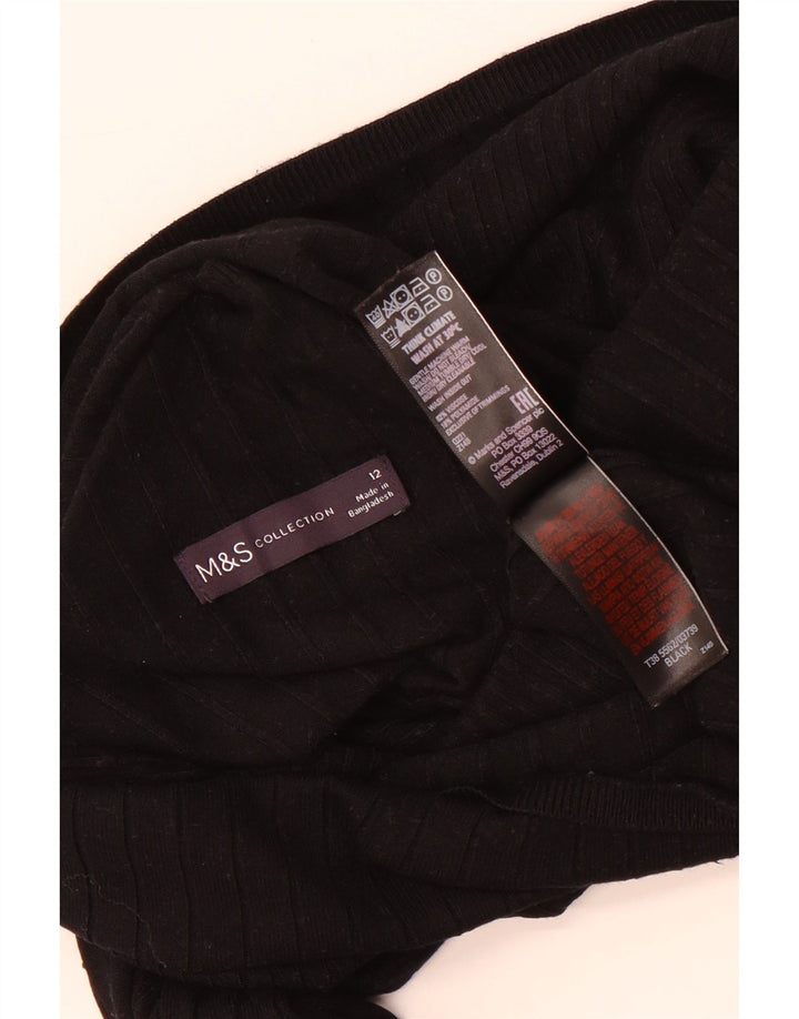 Maglione a collo alto corto da donna Marks & Spencer UK 12 medio nero