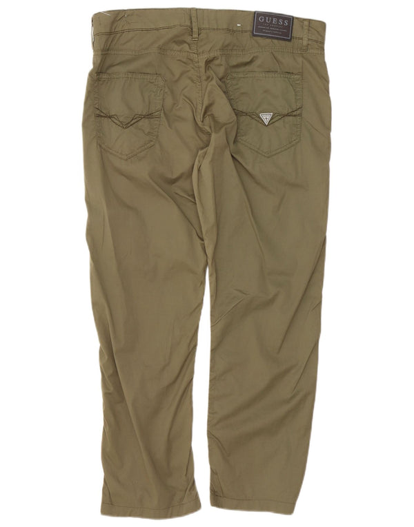 Pantaloni cropped slim da uomo Guess W34 L25 cotone kaki