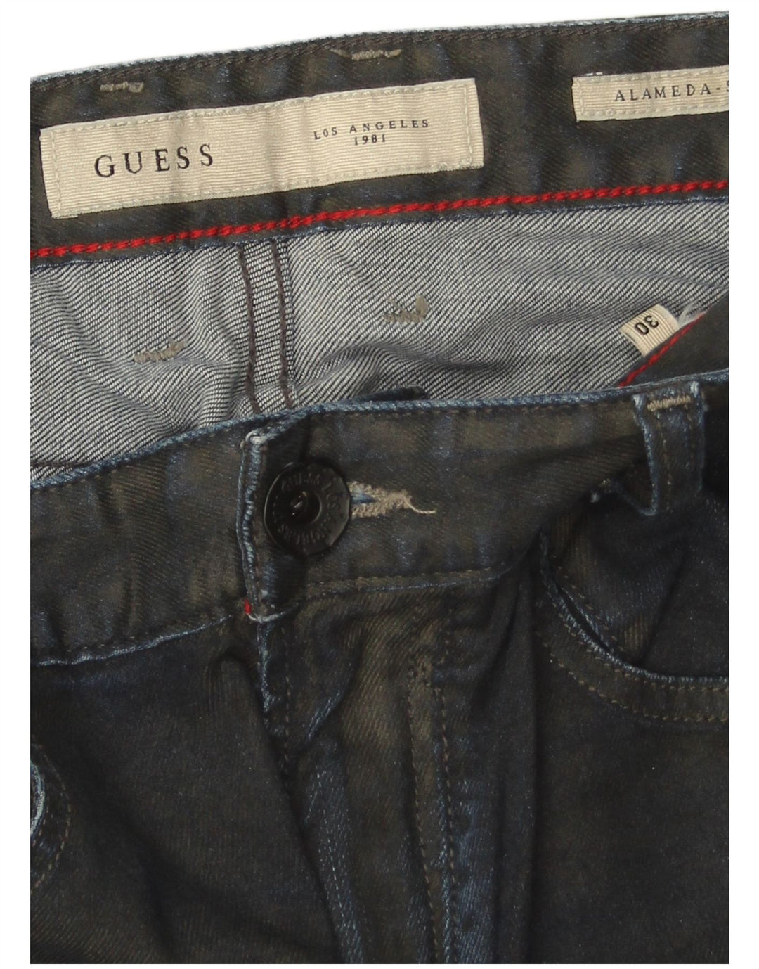 Jeans Guess slim affusolati da donna W30 L29 Blu Navy