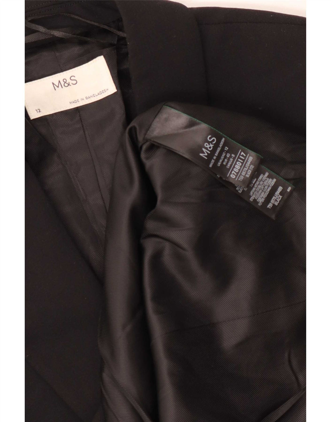 Giacca blazer a 1 bottone Marks & Spencer da donna UK 12 poliestere nero medio
