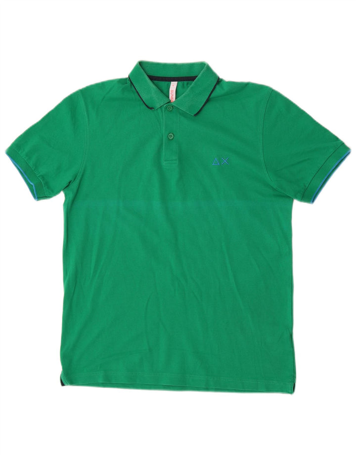 Polo da uomo Sun68 in cotone verde medio