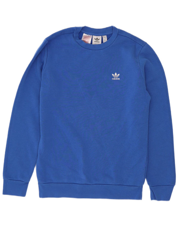 Felpa Maglione Adidas Bambino 12-13 Anni Cotone Blu