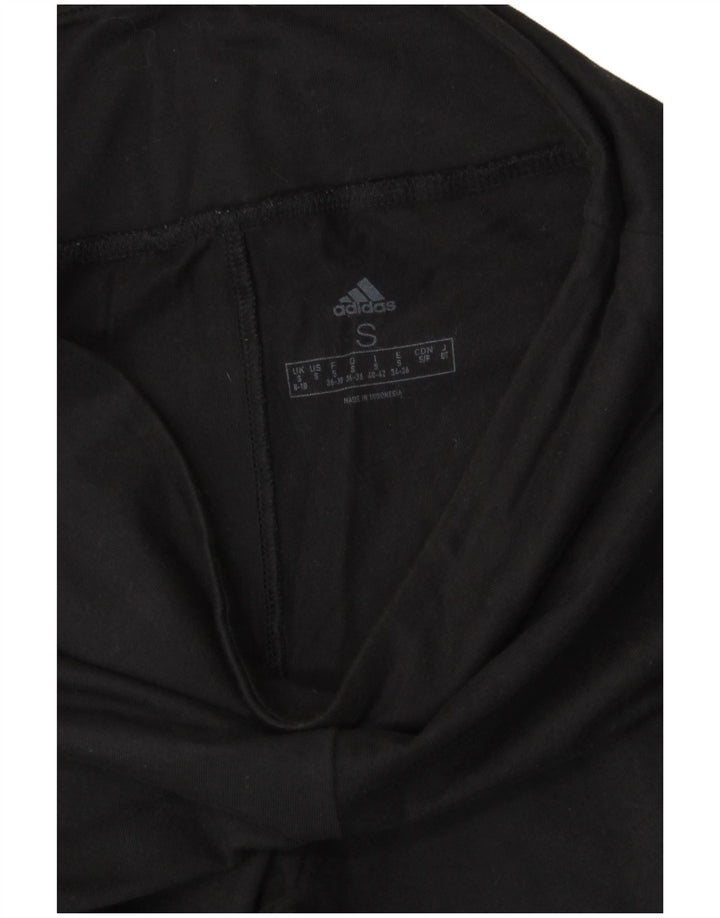 Leggings grafici da donna Adidas UK 8/10 piccolo poliestere nero