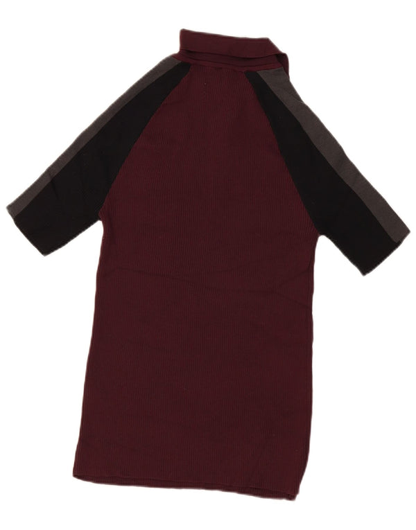 Polo Zara da uomo Muscle Large in poliammide color block bordeaux