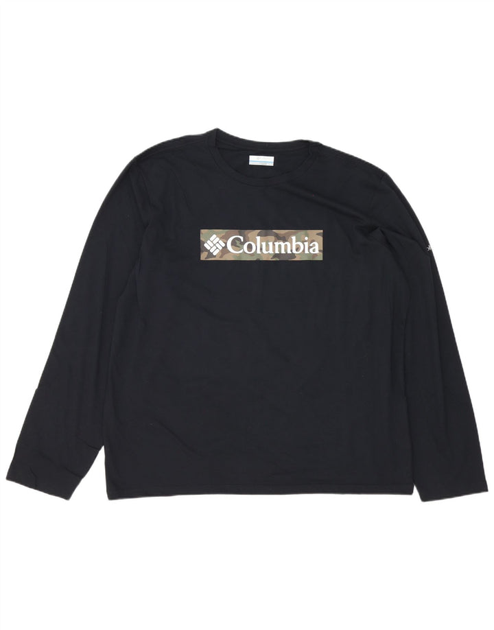 Maglietta grafica da uomo Columbia manica lunga XL cotone nero