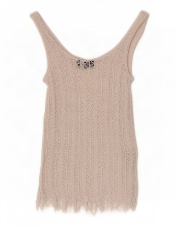 Topshop Canottiera trasparente da donna UK 6 XS Cotone bianco
