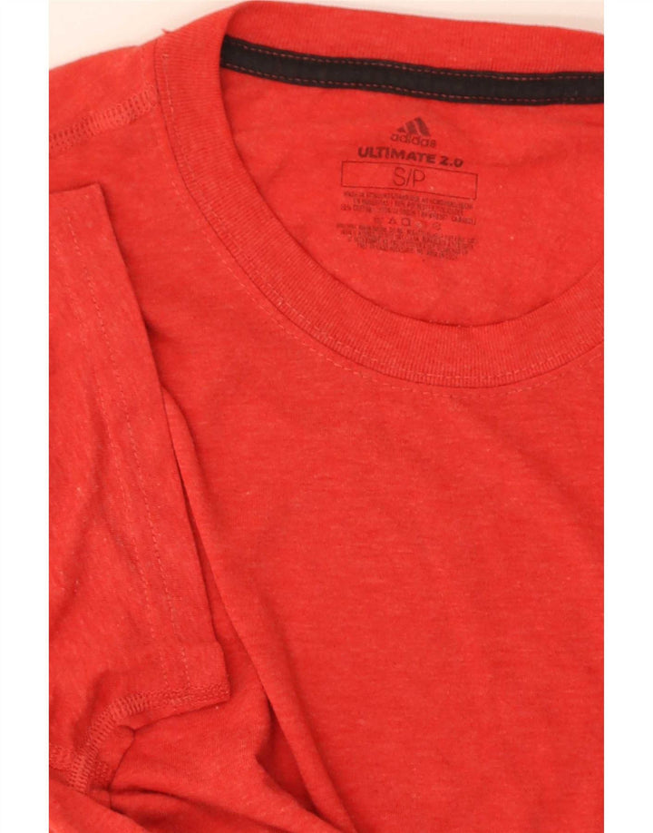 Adidas Uomo Manica Corta Regular T-shirt Top Piccolo Rosso Poliestere