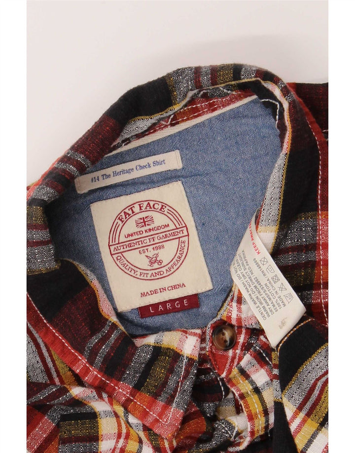 Camicia a maniche corte da uomo Fat Face Grande cotone a quadri multicolore