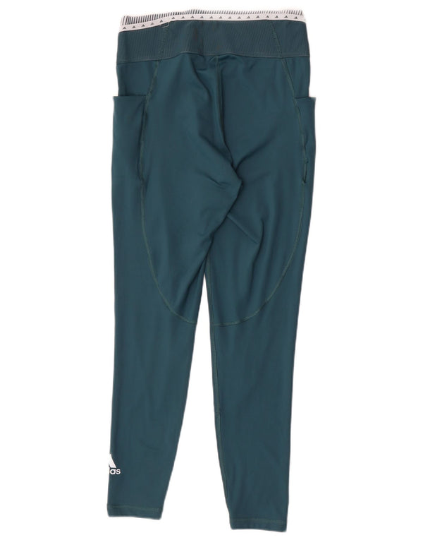Leggings grafici da donna Adidas UK 12/14 Poliestere color block verde medio
