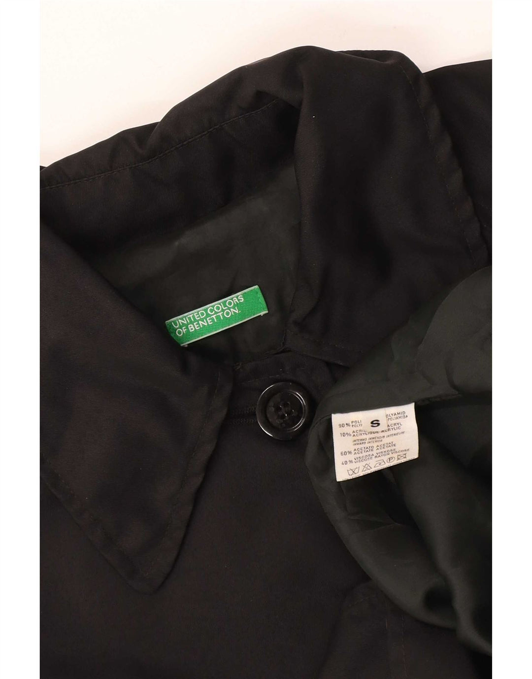 Cappotto oversize da donna Benetton UK 10 Small Nero in poliammide