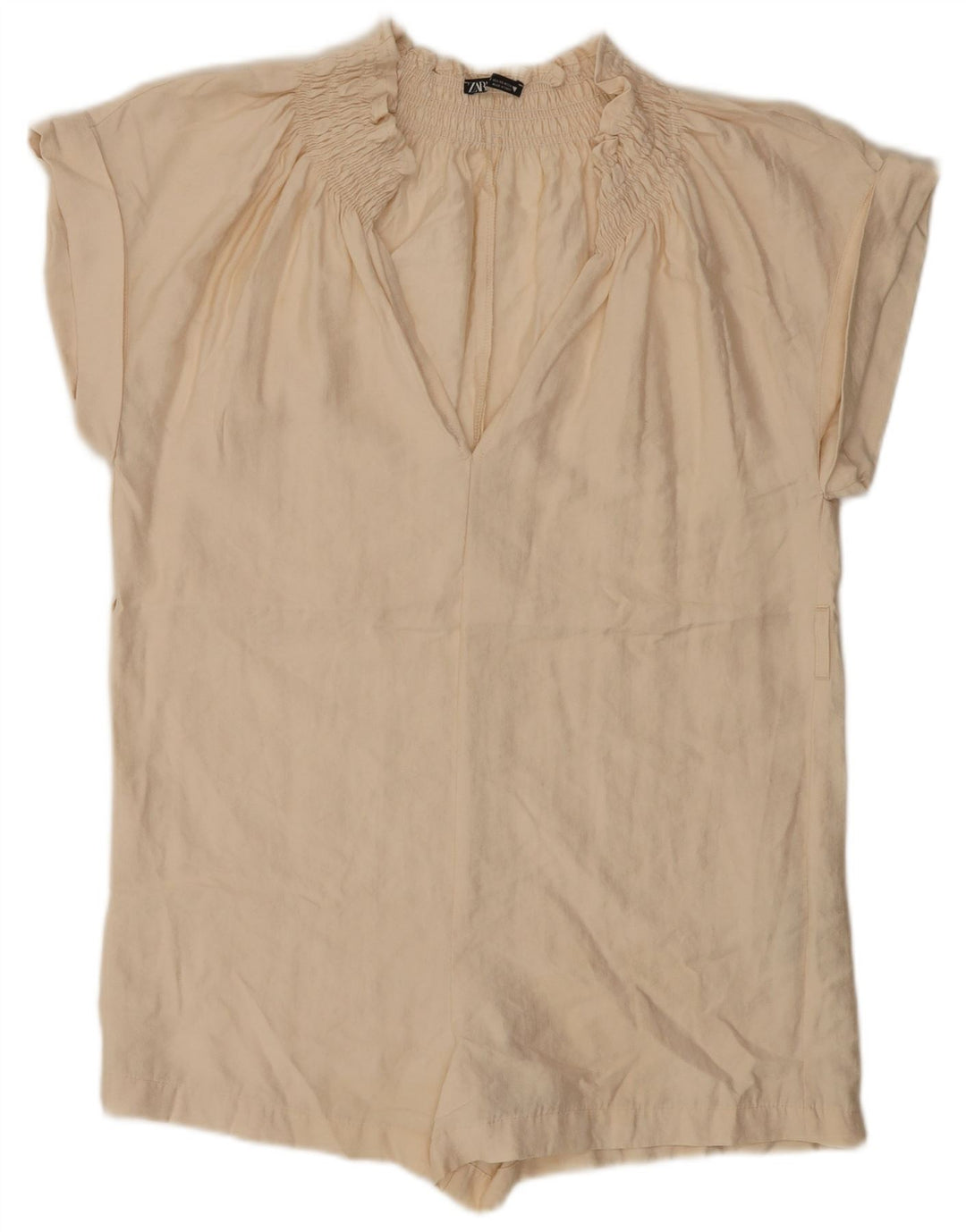 Tuta corta oversize da donna ZARA UK 6 XS Lyocell beige