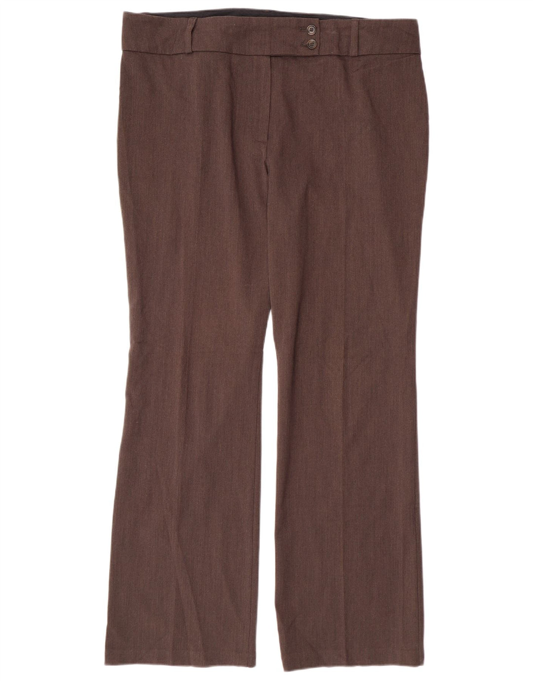 MARKS & SPENCER Pantaloni da abito dritti da donna UK 16 Large W38 L31 Marrone