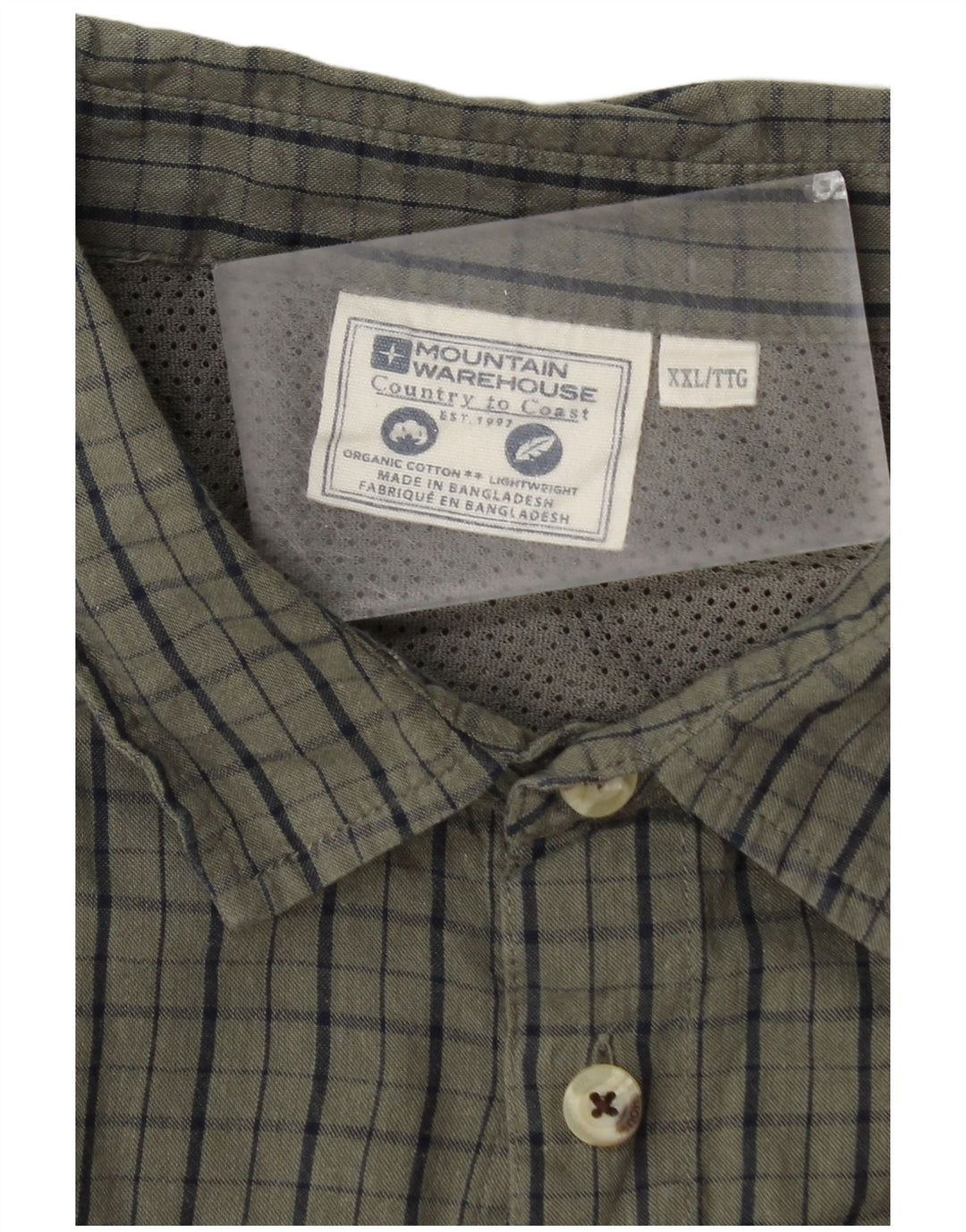 Camicia a maniche corte da uomo Mountain Warehouse 2XL Verde a quadri