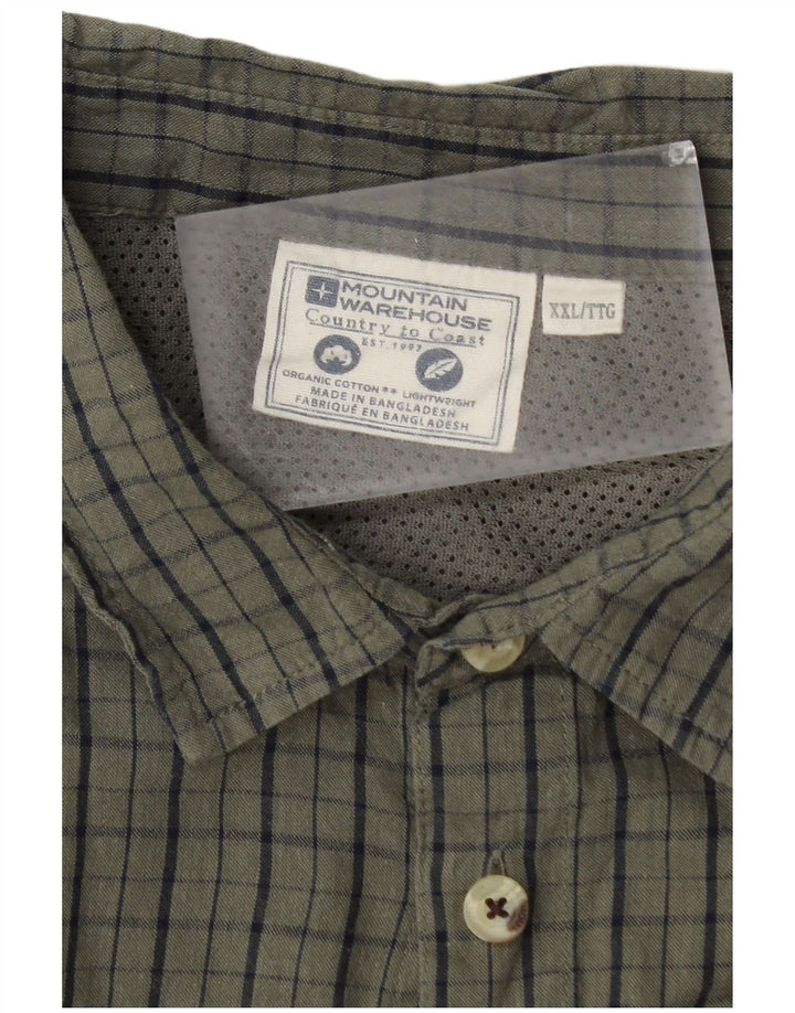 Camicia a maniche corte da uomo Mountain Warehouse 2XL Verde a quadri