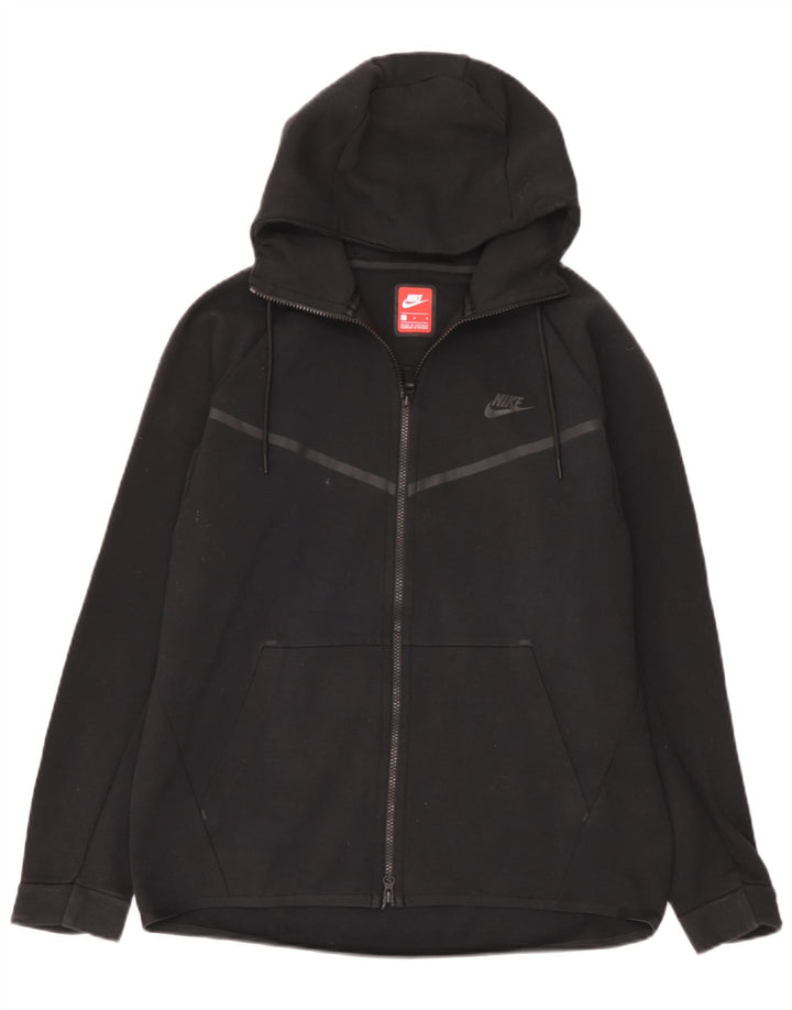 Felpa con cappuccio e zip Nike da uomo, grande, in cotone nero