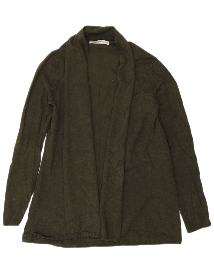Maglione cardigan aperto da donna Zara UK 12 Viscosa verde medio