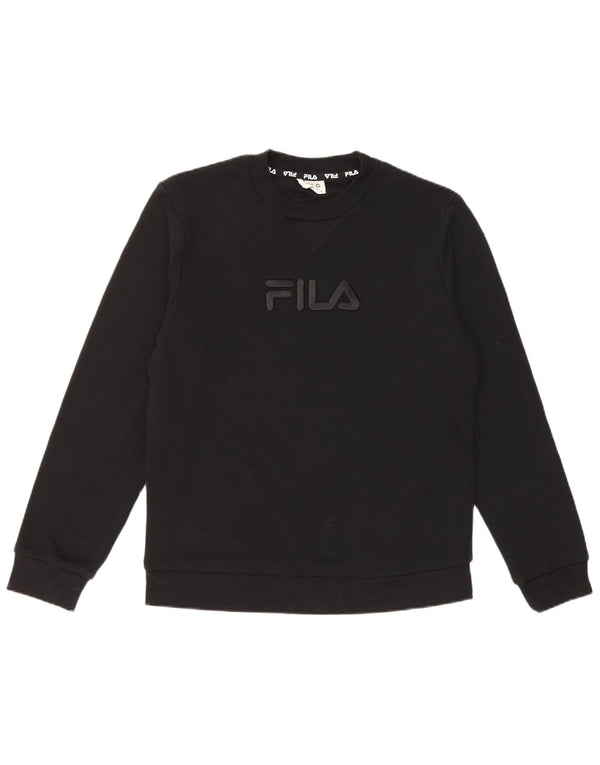Felpa grafica da donna Fila Jumper UK 10 Small Black Cotton