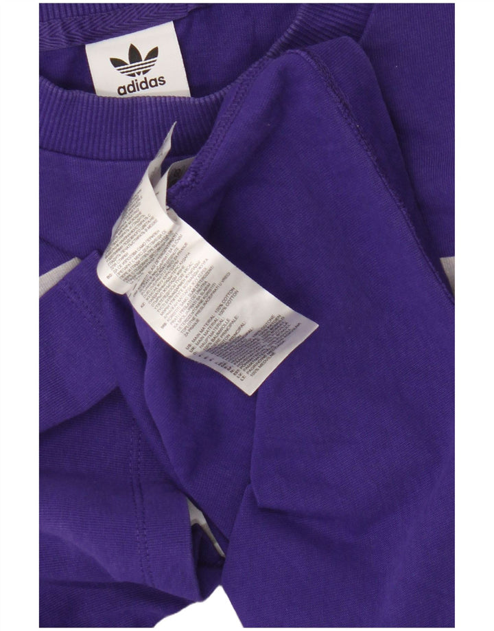 T-shirt grafica da uomo Adidas Top piccola in cotone viola