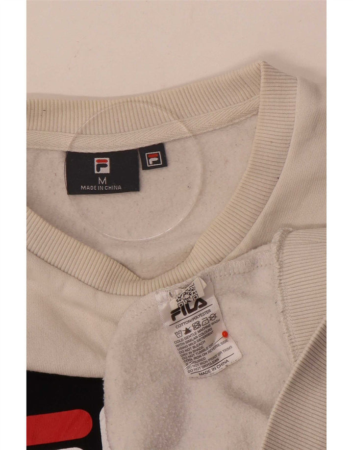 Felpa grafica da uomo Fila Maglione color block bianco medio