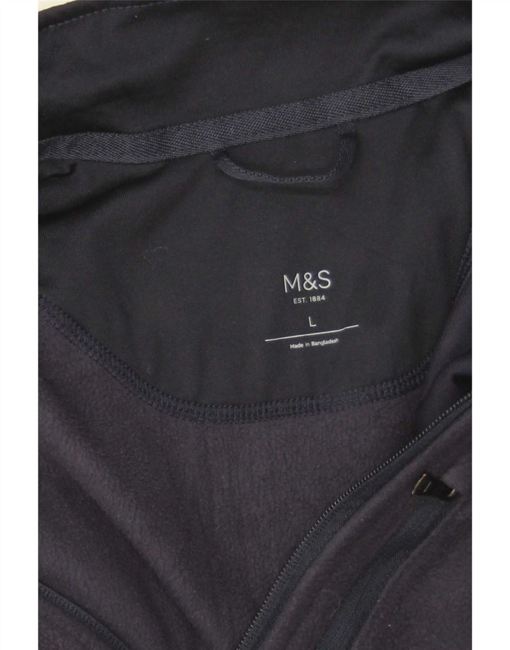 Giacca in pile da uomo Marks & Spencer UK 40 Large Blu Navy