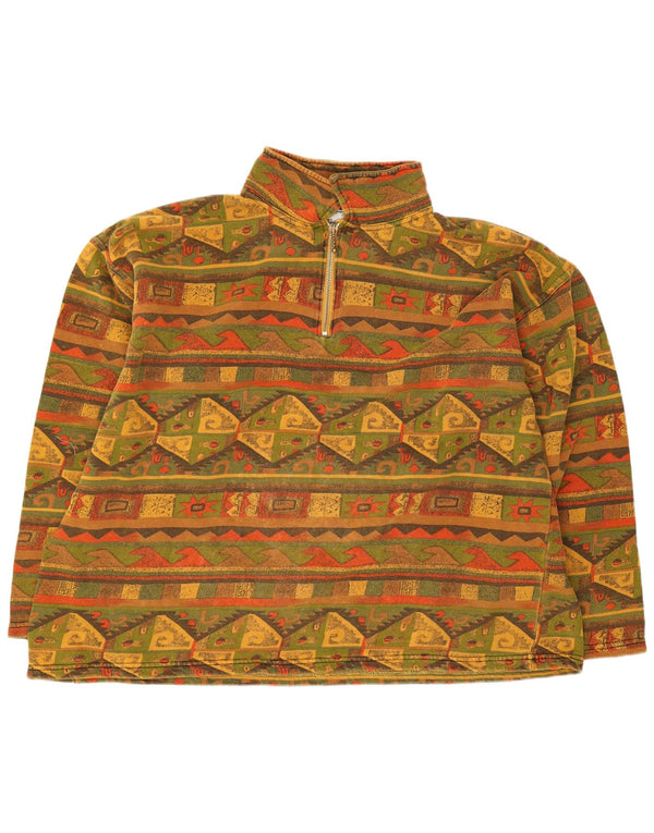 Felpa oversize da donna vintage maglione UK 16 grande multicolore