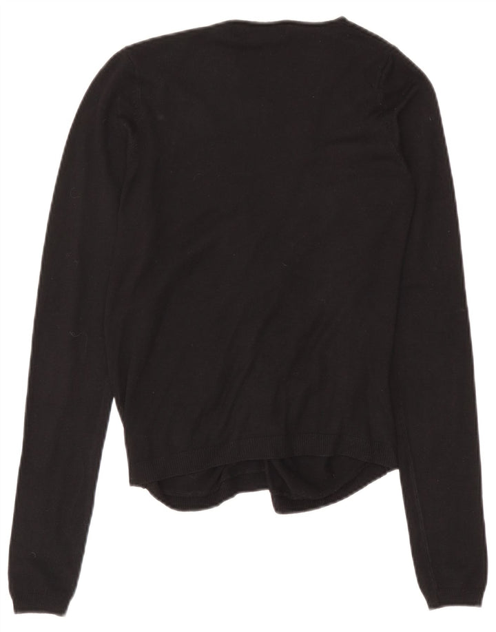 Maglione cardigan aperto da donna Zara UK 12 viscosa nera media