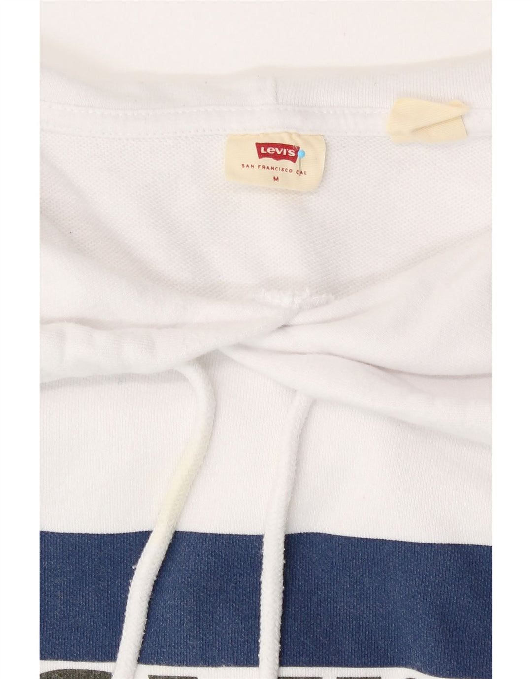 Maglione con cappuccio oversize grafico da donna Levi's UK 14 Cotone bianco medio