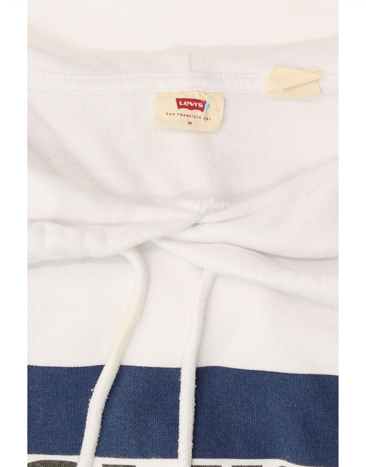 Maglione con cappuccio oversize grafico da donna Levi's UK 14 Cotone bianco medio