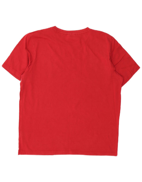 T-shirt grafica da uomo Bear Top XL in cotone rosso