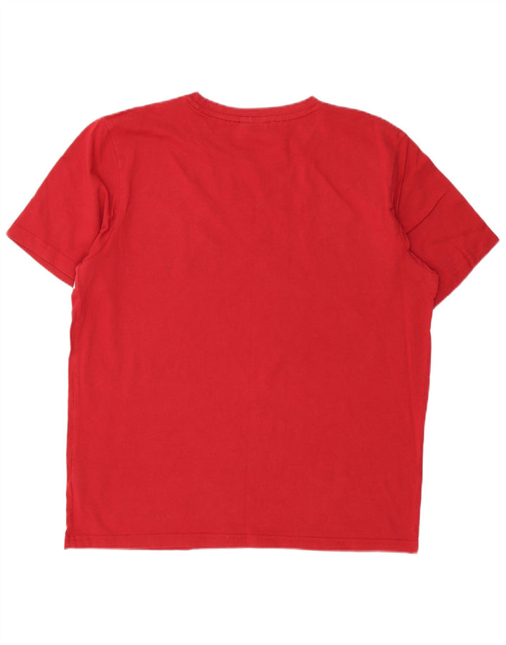 T-shirt grafica da uomo Bear Top XL in cotone rosso