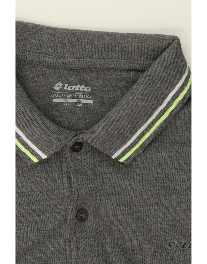 LOTTO Mens Polo Shirt 2XL Grey Cotton Vintage Lotto and Second-Hand Lotto from Messina Hembry 